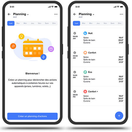 deux écran de téléphone avec un suivi consommation